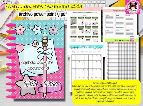 Agenda Maestra 2022 2023 Secundaria Kit Imprimible 2