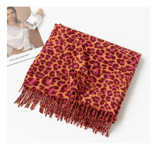 Pañuelo Nuevo Con Estampado De Leopardo For Mujer, Bufanda