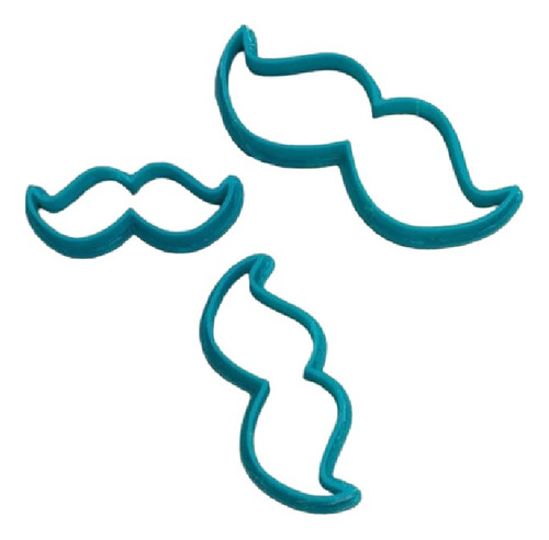 Set X 3 Cortantes Bigote Papá Padre Día Padres Barba Cookies