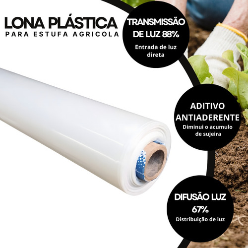 Lona Estufa Plantas 8 X 35 Mts C/aditivo Uv Antiaderente