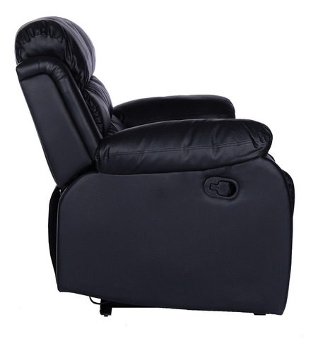 Sillón Reclinable Relax 2 Cuerpos Celio Ecocuero Negro Diseño De La Tela Moderno