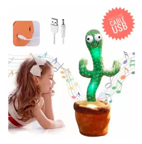Cactus Bailarin Juguete Canta Habla Musica Recargable Voz