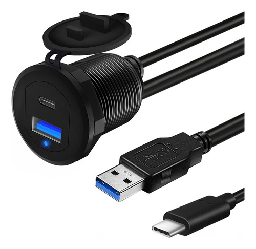 Cable De Montaje Empotrado Para Coche Tipo C 3.1 Y Panel Usb