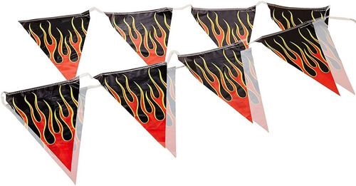 Banderín De Llama Bandera Accesorio De Fiesta (paquete De 3)