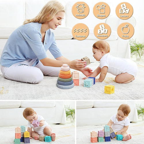 Montessori Juguetes Suaves Apilando Bloques De Construcción
