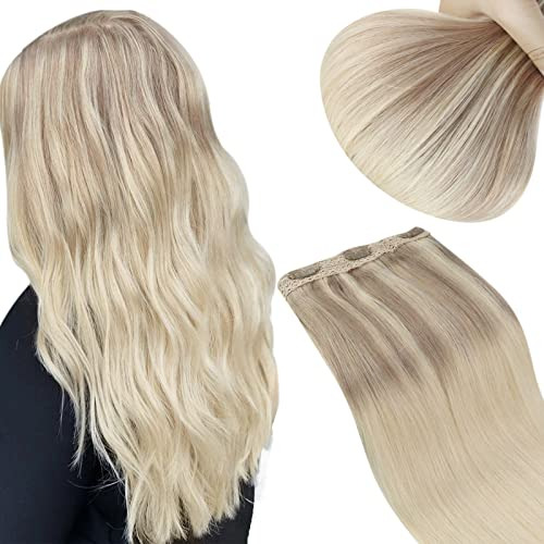 Sunny Una Pieza Pelo Extensiones Rubia Ombre Clip En Vg1zx