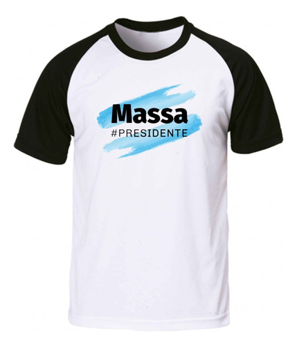 Remera Blanca Ranglan Sublimada Sergio Massa Presidente