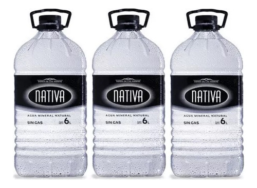 Agua Nativa Sin Gas Bidón 6 L Pack X 3 