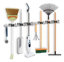 Comprar Imillet Paquete De 2 Soportes Para Escobas Y Fregonas Montados En La Pared, Soporte De Escoba De Acero Inoxidable, Autoadhesivo, Ganchos Resistentes, Organizador De Almacenamiento Para El Hogar