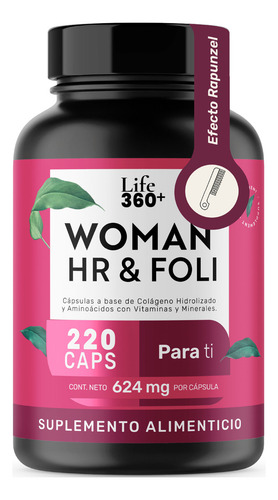 Life 360+ Woman Hr & Foli 220 Caps Colágeno Y Vitaminas
