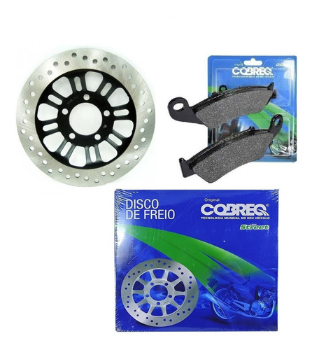 Disco Freio + Pastilha Cg Titan Fan 150 2012 Cobreq Original