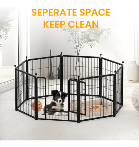 Parque Infantil Healsmart Para Perros, 8 Paneles, 80 Cm, Ide