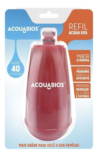 Refil Filtro Acquabios Vela Da Torneira Acqua E05 Vermelho