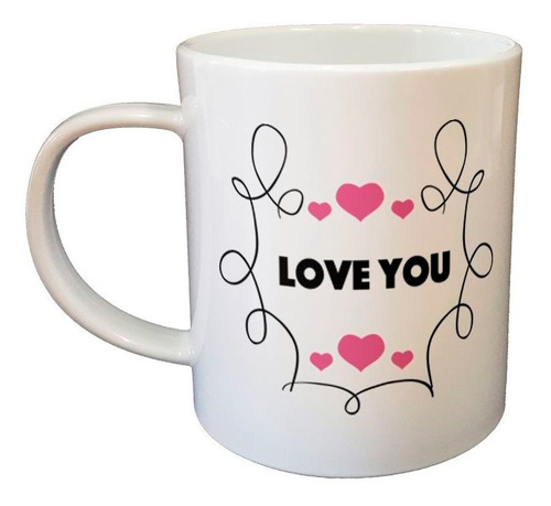 Taza De Plastico Frase Love You Te Amo Corazon Amor Dia M2