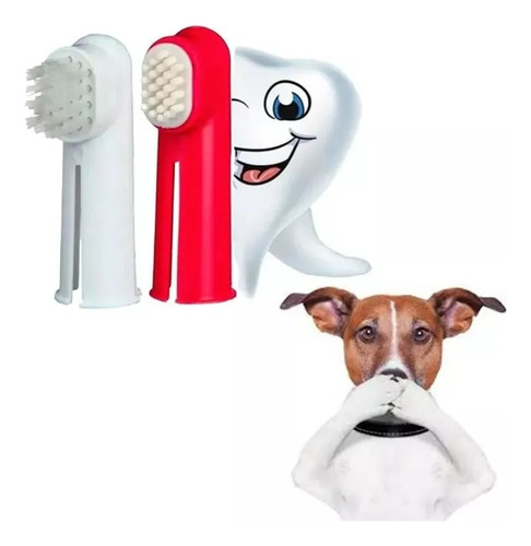 Cepillo De Dientes Y Masajeador Dedal Para Perros Y Gatos