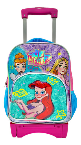 Mochila Princesas Original Con Carrito Preescolar Kinder