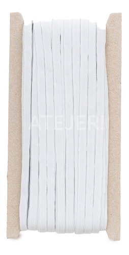 Imagen 2 de 8 de Elástico Liso Marca Bentley Art 14 De 6mm X 50 Metros Blanco