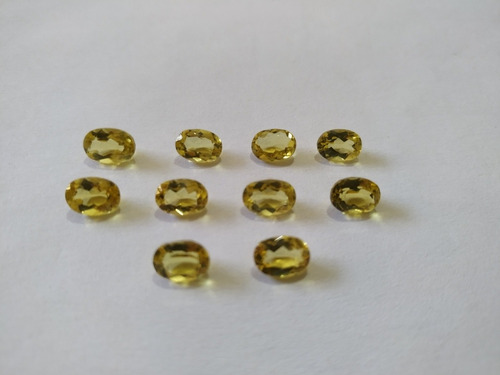Berilo Extra Natural Heliodoro 10 Ovais 8,5 Ct Amarelo Forte