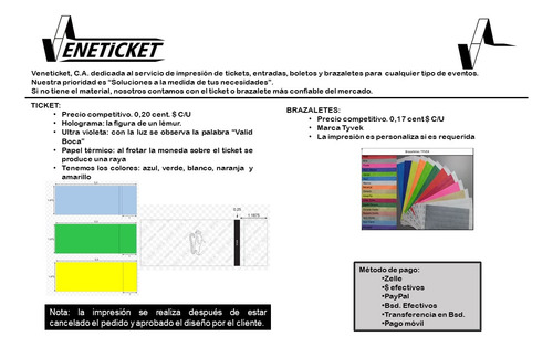 Tickets Y Brazaletes