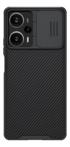 Capa protetora de câmera Xiaomi Nillkin+vidro temperado preto Poco F5 5G/Redmi Note 12 Turbo