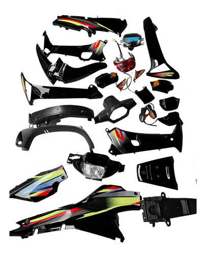 comprar Kit De Plasticos Con Faro Negro Wave-110