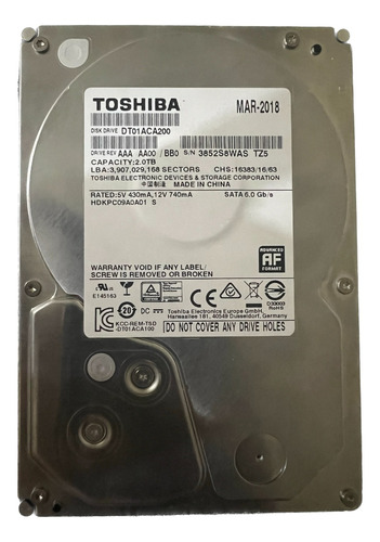 Disco Duro Interno Toshiba Dt01aca200 2tb