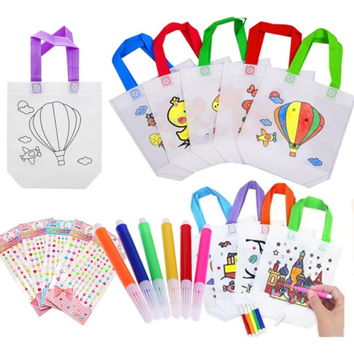 Pack De 5 Bolsas Pintar+lapices+brillos Sorpresa Cumpleaños