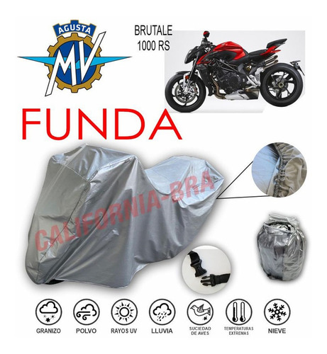 Funda Cubierta Lona Moto Cubre Mv Agusta Brutale 1000 Rs