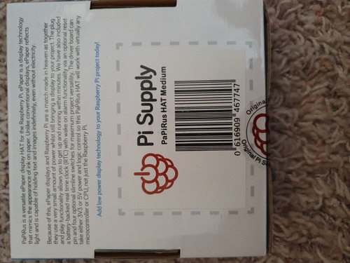 Papirus Hat 2.0 In - Epaper The Screen Hat For Raspberry Pi