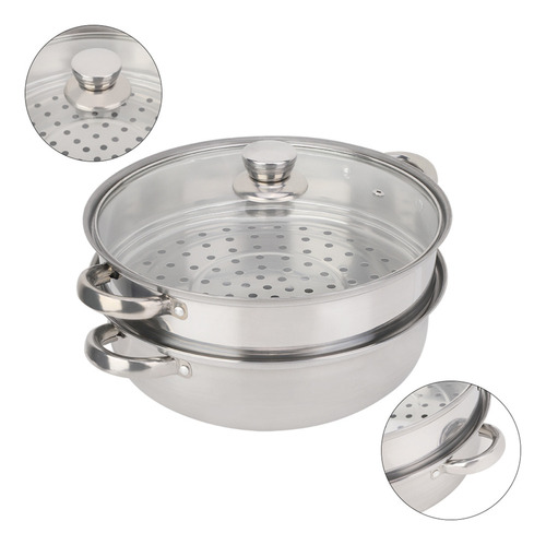 Panela De Aço Inoxidável Steamer De 27 Cm/11 Polegadas, Pane