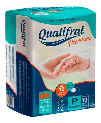 Fralda Geriátrica Premium P 10 Unidades Qualifral