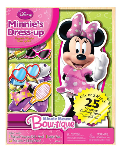 Bendon Disney Minnie Mouse Juego Magnético De Madera, 25 Pie