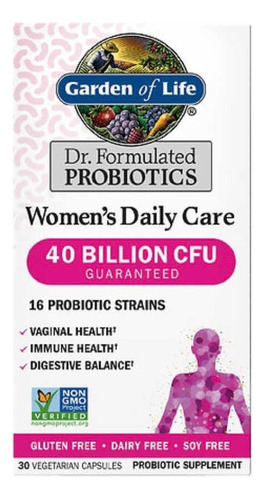 Garden Of Life Probioticos Women's 40 Billones 30 Cápsulas Sabor Sin Sabor