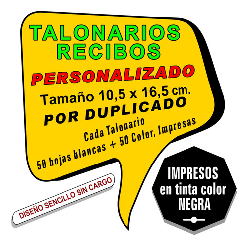 4 Talonarios Duplicado Recibi Personalizado Troquelado
