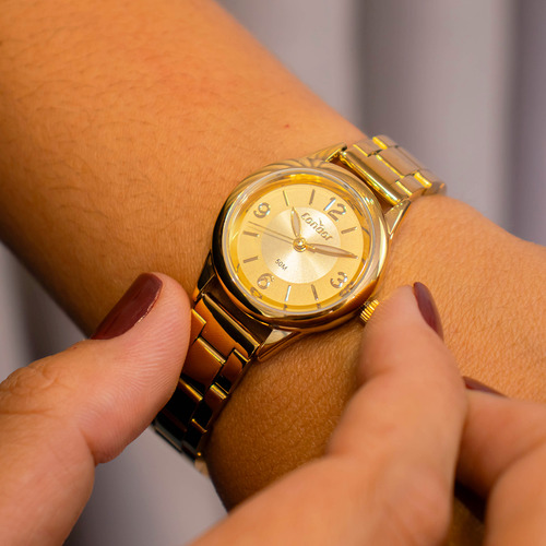Condor CO2035NAQK4X relógio feminino dourado com joias