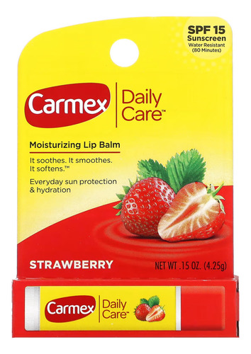 Carmex Bálsamo Labial Frutilla Daily Care Sfp 15