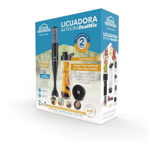 Imagen 5 de 5 de Batidora Licuadora De Mano Eléctrica Inmersión Home Elements