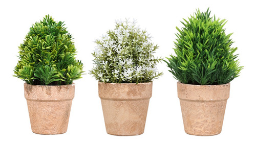 Set De 3 Mini Arbustos Artificiales En Maceta, Corner Home
