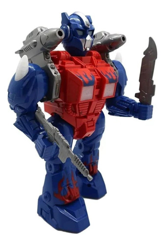 Robot Juguete Camina Luz Sonido Lanza Dardos Armored King Color Rojo - Azul