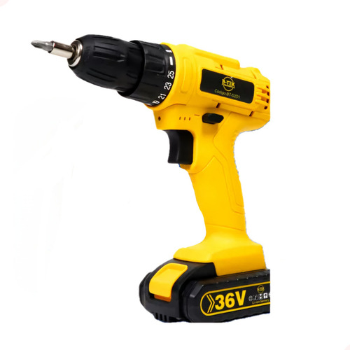 Furadeira Parafusadeira 36v Com 2 Baterias E Maleta Cor Amarelo Frequência 60hz 127/220v
