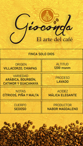 Café Arábico De Chiapas Tostado En Grano Bolsa 1kg