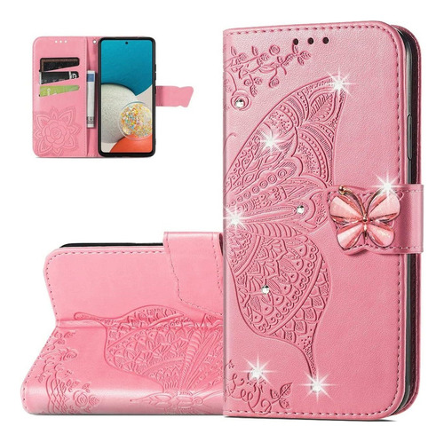 Funda Tipo Cartera Para Samsung Galaxy A53 5g, 3d Butterfly