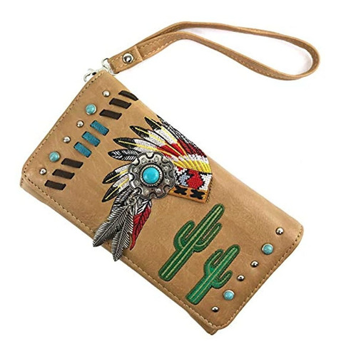 Cartera Con Tapa Para Tocado Plumas Piedra Turquesa