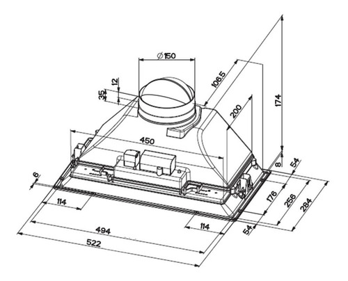Imagen 2 de 5 de Purificador Campana Cocina Spar Franke Inca Box Acero 52cm