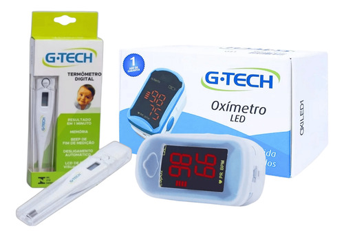 Kit Oximetro De Dedo G -tech + Termômetro Digital Clínico