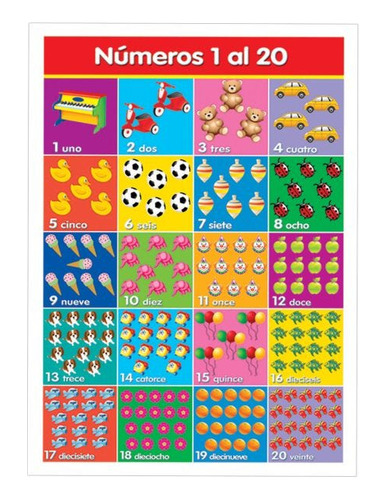 6pzas Poster Granmark 1347-1 70 X 50 Cm Numeros 1 Al 20