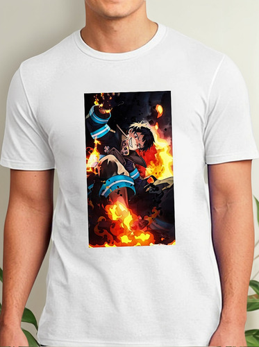 Remera Fire Force Unisex Shinra Kusakabe Personaliza Algodón