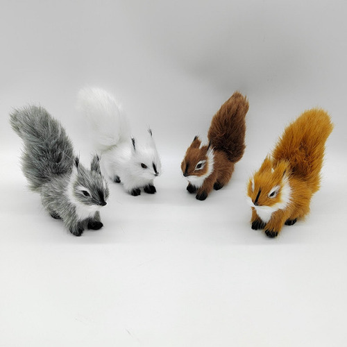 Adorno De Ardilla De Peluche, Artesanía En Miniatura,