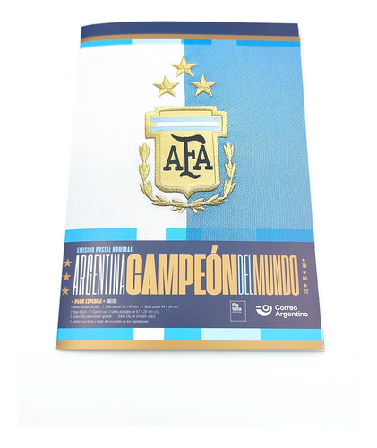 Estampillas Sobre Emision Argentina Campeon - Papeleria (Usado)