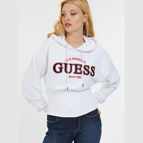 Poleron Guess Blanco Mujer